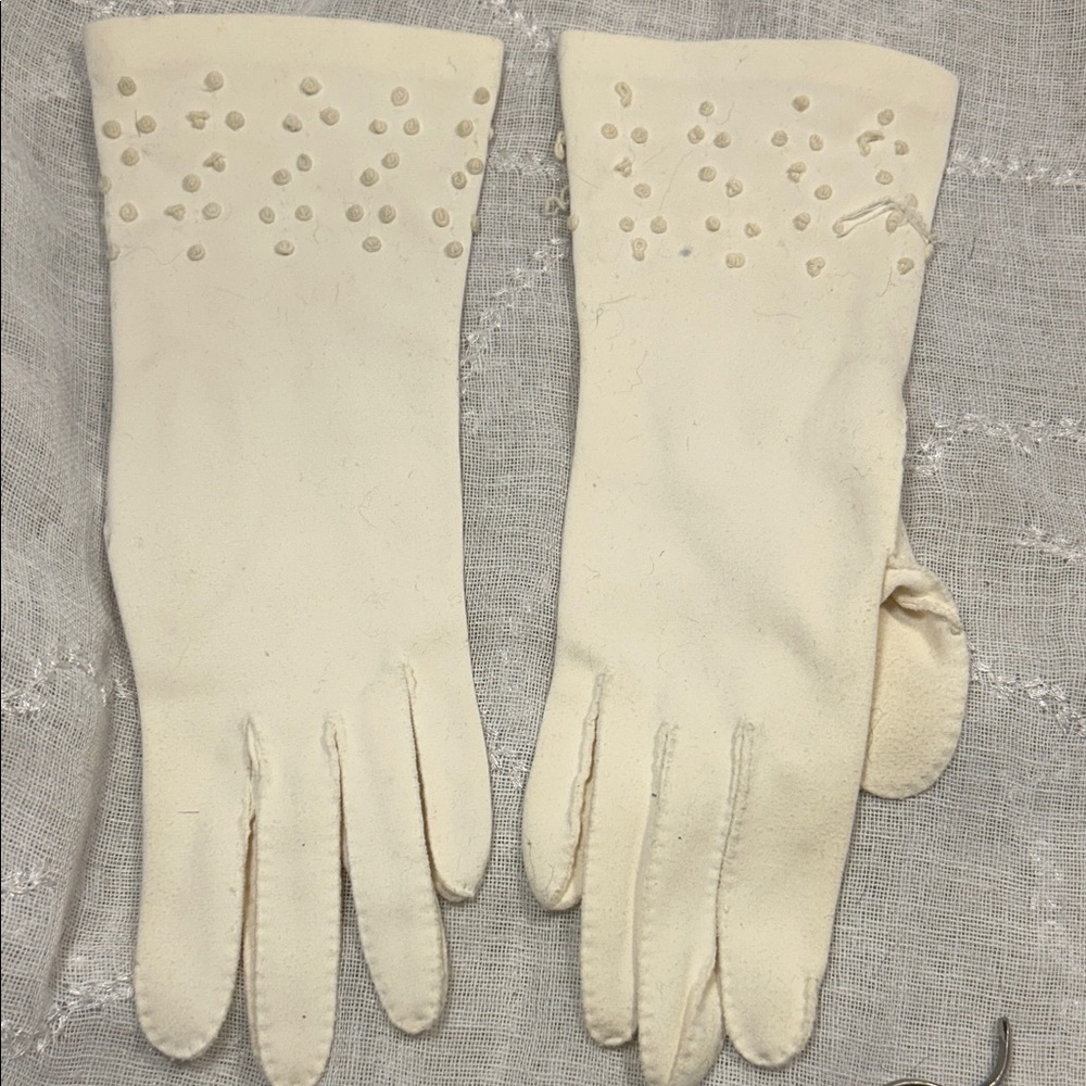 Handmade Vintage white gloves